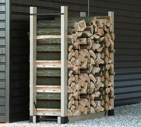 Heavy Duty Firewood Rack Bracket Kit With Rust Resistant Finish For Indoor Or Outdoor Use, DIY Adjustable Length Wood Storage Stand That Attaches To Your Own 2x4 Boards, Freestanding Metal Log Holder