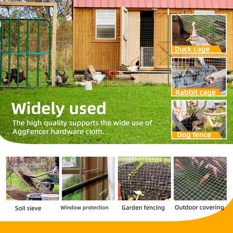 Black Hardware Cloth 16 Inch By 10 Foot PVC Coated Wire Mesh 1/2 Inch 19 Gauge Welded Metal Chicken Wire Fence Roll For Garden