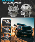 Multi-angle view of 2 Pcs Rear Wheel Bearing Hub Assembly 512518 Compatible With Impreza 2012 To 2021 Forester 2014 To 2018 Crosstrek 2016 To 2021 And XV Crosstrek 2013 To 2015 5 Lug Durable Replacement For Smooth Ride And Easy Install Ready To Roll with axial, radial, and vertical load demonstration.