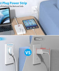 15 Ft Flat Plug Power Strip With 8 Widely Spaced Outlets And 6 USB Ports Including 1 USB C Surge Protector showing flat plug