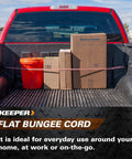 All Weather Must Have Adjustable Flat Bungee Cord From 10 In To 54 In Stretch Multicolor Tie Down Cord securing truck load