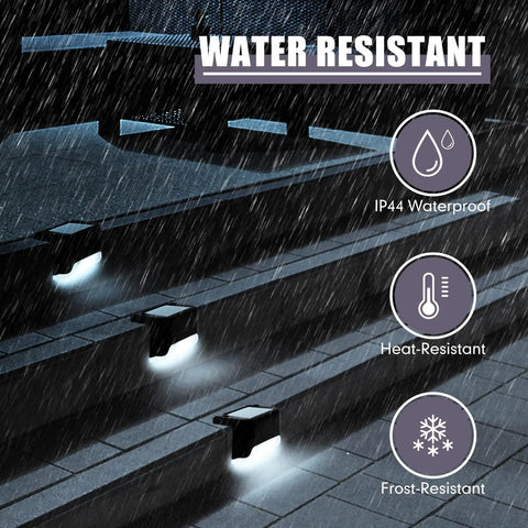 36 Pack Solar Deck Lights Outdoor Step Lights Wireless Waterproof LED Stair Lights for Pool Garden Fence Wall Patio Yard Porch White No Wires, Easy Install, illuminated in rain.