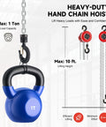 Beefy Heavy Duty Hand Chain Hoist 1 Ton Lift 10 Ft Manual Lever Hoist With G80 Load Chain Galvanized Chain for efficient lifting