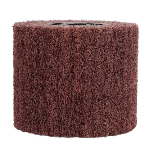 Heavy Duty Non Woven Wire Drawing Wheel With Abrasive Coating For Rapid Polishing And Uniform Shaping Great For Metallurgical Pros Who Need Fast Thread Processing Without Surface Blackening, round brown abrasive wheel.