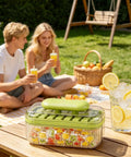 Go To Press Type Cold Block Mold Nonstick Ice Trays With Secure Lids Easy Release Freeze Tray for cocktail cubes outdoors with drinks.