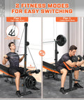 8 In 1 Weight Bench Set With Lat Pulldown And Leg Extension For Home Gym featuring adjustable preacher curl pad