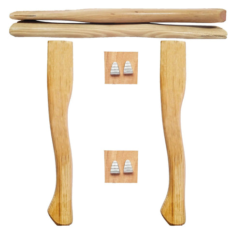 Two Pack Hickory Axe Handle Replacement For 14 Inch Axes With One And A Quarter Pound Heads Includes Wooden And Steel Wedges Hatchet Handle Replacement