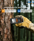Digital Moisture Meter With Pin Probes For Water Leaks And Wood Floors And Walls, Four Wood Types And Four Material Modes, Auto Calibration At Startup, Hold Function, And Max Min Readings For Quick No Fuss Moisture Checks, measuring tree bark