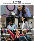 People using Wireless Lavalier Microphone For iPhone With AI Noise Reduction, 24bit 48kHz Studio Sound in various settings