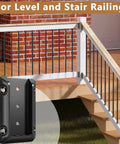 Installed 60 Piece Deck Railing Bracket Connectors For 1.5 By 3.5 Inch 2x4 Wood Posts To Handrails And Stair Rails Heavy Duty Nylon 66