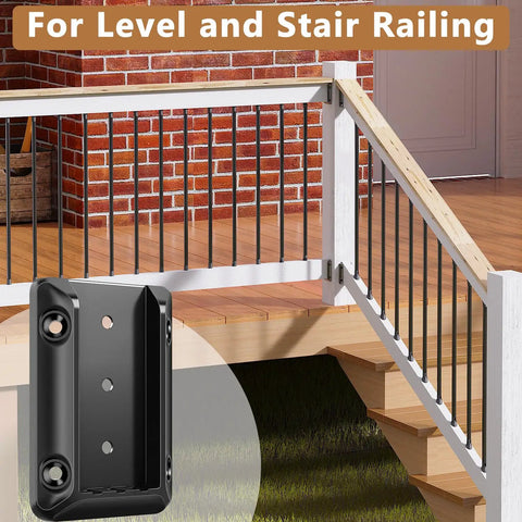 40 Piece Deck Railing Bracket Set For 2x4 Wood Posts To Handrail And Stair Railing Connectors With Coated Screws And Drill Bit Built Tough Anti Crack Nylon Fence Railing Brackets