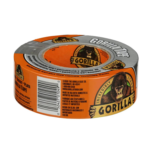 Heavy Duty Silver Duct Tape 1.88 Inch By 35 Yard Double Thick Adhesive With Reinforced Backing Built Tough Grips Wood Stucco Brick Metal And Rough Surfaces Weather Resistant Single Roll in packaging
