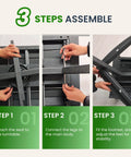 Assembly steps for Outdoor HDPE Swivel Bar Stool 360 Degree Rotation Bar Height Ladderback Chair with weather resistant features.