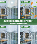 Clear Window Bird Feeder With Ultra Strong Suction Cups Dual Seed Tray And Water Bowl in various weather conditions