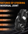 3/4-36 Spline To 3/4 Inch DD Black Steering Universal Joint Shaft, 83mm with durability features and specs