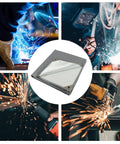 Heavy Duty Welding Blanket 6x8 Ft Silicone Coated Fireproof Shield for sparks, flames, shown in industrial use with sparks.