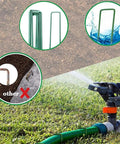 Heavy Duty Garden Stakes And Ground Anchors Set 10 Pack Galvanized U Hooks for Lawn Beds and Landscape Weed Barrier in use