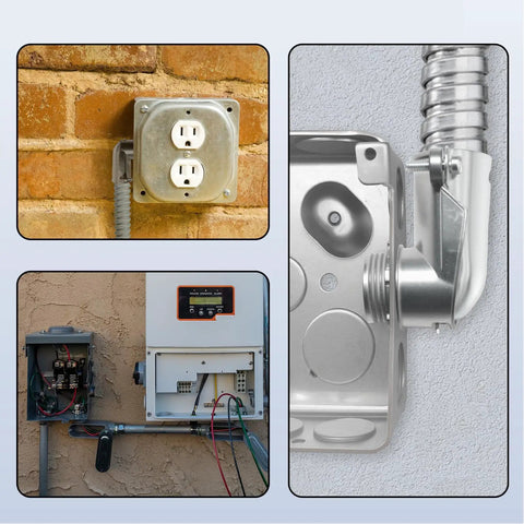 Heavy Duty Ninety Degree Squeeze Connectors For 3/4 In Flexible Metal Conduit And AC MC Cable Pack Of Ten connecting conduit to junction box.