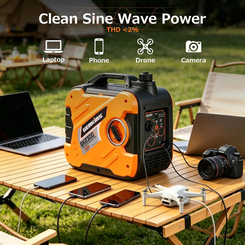 Portable Inverter Generator On The Go 2300W Peak 1900W Rated Gas Powered Ultra Quiet For RVs Outdoor Camping And Home Backup
