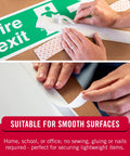 Applying self-adhesive hook and loop fasteners roll fifteen feet by three quarter inch white for smooth surface bonding