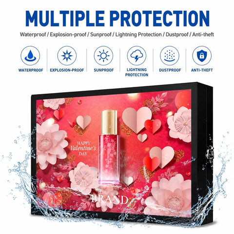 Top Shelf 27 Inch 2000 Nits Outdoor Wall Mount Digital Signage Led Display Crisp Hd Panel With Killer Clarity That Crushes Blazing Sunlight Designed For Local Stores Built Rigged Tough with floral design.
