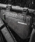 2.5L Triangle Bike Frame Bag Waterproof Under Frame Storage For Bikepacking Trail Ready Large Capacity Pouch With Rainproof Zipper And Easy Access Gear Organizer Pocket on wet bike frame