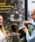 2026 Window Bird Feeder With Windproof Tray Lock, Chewproof PC Build, Strong Suction Cups For Easy Window Watching, Cardinal Garden Feeder, Removable Tray For Quick Refill And Cleanup, Outdoor Kid Friendly Birding Accessory installed on window