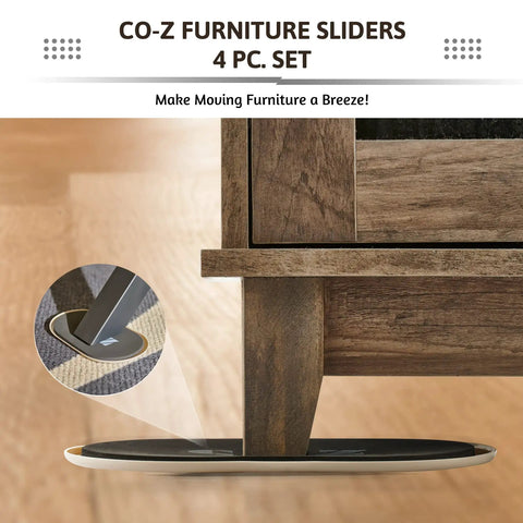 Oval Furniture Sliders 4 Pack For Carpets And Hardwood Floors Heavy Duty Reusable Moving Pads Furniture Gliders Installed