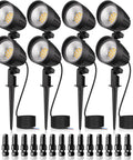 8-pack Low Voltage LED Landscape Lights 12V 24V Waterproof IP66 Outdoor Spotlights 2700K warm white with connectors