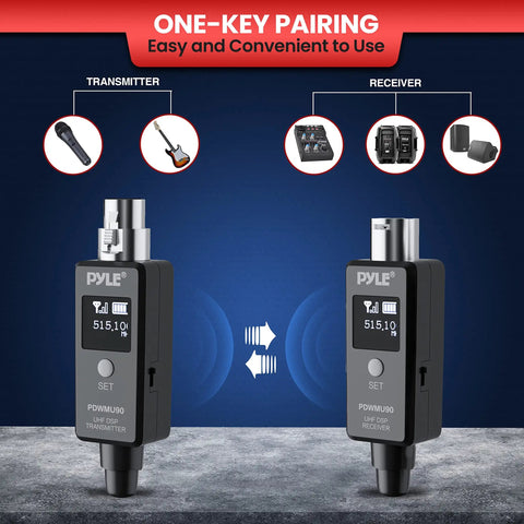 UHF Wireless XLR Adapter System With Transmitter And Receiver For Dynamic Microphones, Crystal Clear Audio, Dark Gray