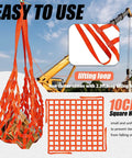 Heavy Duty Cargo Lifting Net 4.92x4.92 Ft Hoist 1100 Lbs Nylon Sling With 10 To 12 Cm Square Holes For Rigging and lifting loops
