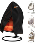 Waterproof Egg Chair Cover For Patio With Zipper 75x45 Inch Windproof And Weatherproof Outdoor Hanging Chair Cover Black