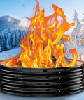 60 Inch Extra Large Fire Pit Ring For Outdoors Built Tough And Heavy Duty Wood Burning Pits And Outdoor Fireplaces in winter landscape