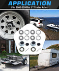 Trailer hub bearings kit for 1-inch straight axle; includes grease seals, 1.98-inch dust caps, cotter pins (2 sets)