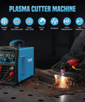 55A Plasma Cutter With Dual Voltage 110 And 220 Volt, Inverter IGBT Technology, Large LED Display, Non Touch Air Sensor
