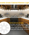 Dimmable under cabinet lighting installed in a modern kitchen, providing even illumination for workspaces and showcases.