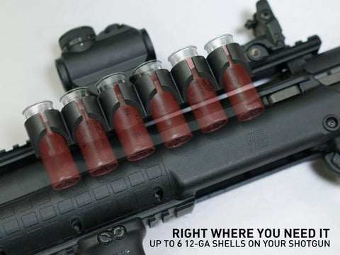 Side Saddle Shotgun Shell Holder For Picatinny Mounts Holds Six 12 Gauge Rounds Easy Install No Gunsmithing Quick Access Accessory