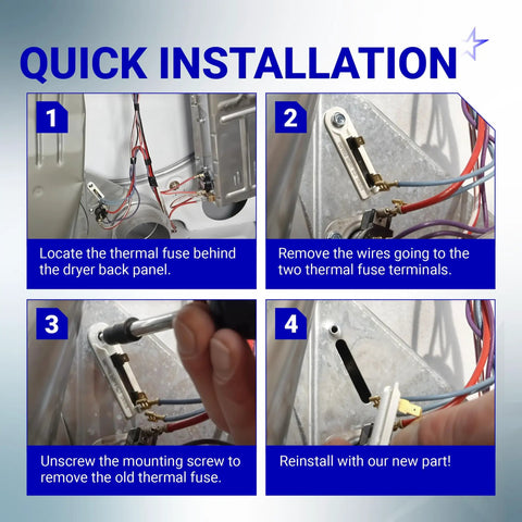 Step-by-step guide for installing Dryer Thermal Fuse 3392519 Replacement For Kenmore Whirlpool Maytag Restores Heat And Prevents Overheating