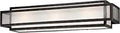 Camden Square Glass Vanity Light Fixture Three Light Bath Wall Sconce In Aged Charcoal Finish, 24 Inch Wide By 5 Inch High