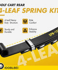 Heavy Duty Rear Four Leaf Spring Kit For Ezgo Txt Medalist Golf Cart With Bushings Sleeves And U Bolts close-up of a sturdy black leaf spring.