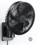 8.5 Inch Wall Mounted Oscillating Fan With Remote And Timer Ultra Quiet 4 Speed Options, black fan with remote control