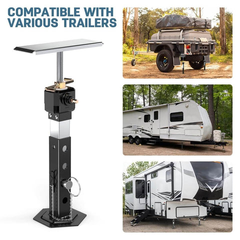 Two Pack RV Slide Out Stabilizer Jacks For Travel Trailers And Campers Adjustable 13 To 24 Inches Heavy Duty Supports 5000 Lbs