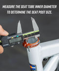 Measuring seat tube diameter for Crossfire Bike Seat Post 350mm Length, 27.2mm Diameter, AL6061 Aluminum installation.