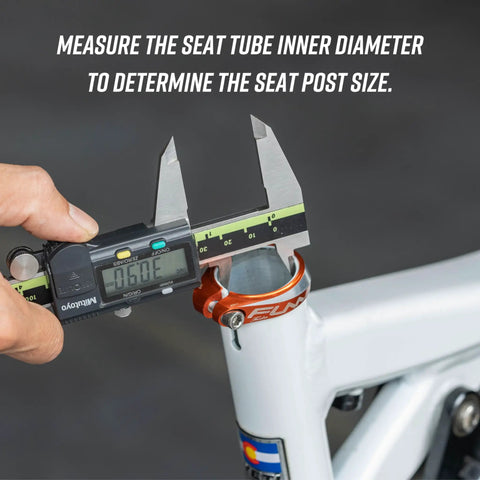 Measuring seat tube diameter for Crossfire Bike Seat Post 350mm Length, 27.2mm Diameter, AL6061 Aluminum installation.