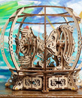 Geared Mechanical Aquarium Model Kit 3D Puzzle Wooden Kit For Adults With Hidden Seahorse, Two Tropical Fish Circling An Algae Forest At Different Speeds, A Mind Bending Brain Teaser For Home Decor And Fun Hobby Set, wooden 3D puzzle