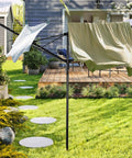 Outdoor Clothes Drying Rack With 4 Aluminum Arms Folding Rotary Dryer 12 Lines Spanning 165 Feet Of Drying Space