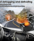 Keeping The Chill At Bay While Driving This Portable 12V 200W Car Heater Plugs Straight Into Car Power Outlet doubling as rapid windshield defroster with 360 rotating head in vehicle.