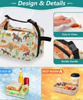 Cowboy Themed Insulated Lunch Bag Tote For Women And Men, Leakproof, high capacity, EVA insulation, easy clean and buckle handle