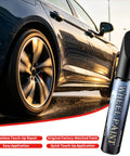 Armor Black Wheel Touch Up Paint Straight Up Easy Fix For Curb Scuffs On Tesla Model Y And Model S Crossflow Induction Alloys close-up on application pen