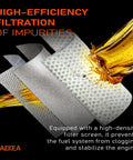 High-efficiency filtration screen showing oil flow and mesh texture preventing impurities clogs